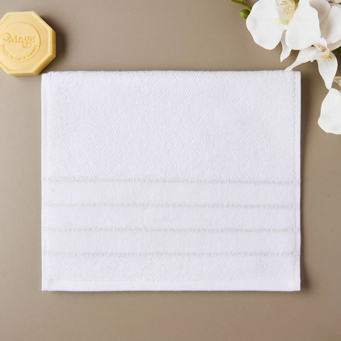 Soft Palm Breeze Devon El Havlusu - Ekru - 30x50 cm