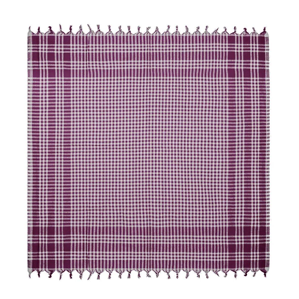 Soft Ekoseli Piknik Örtüsü - Bordo - 165x165 cm