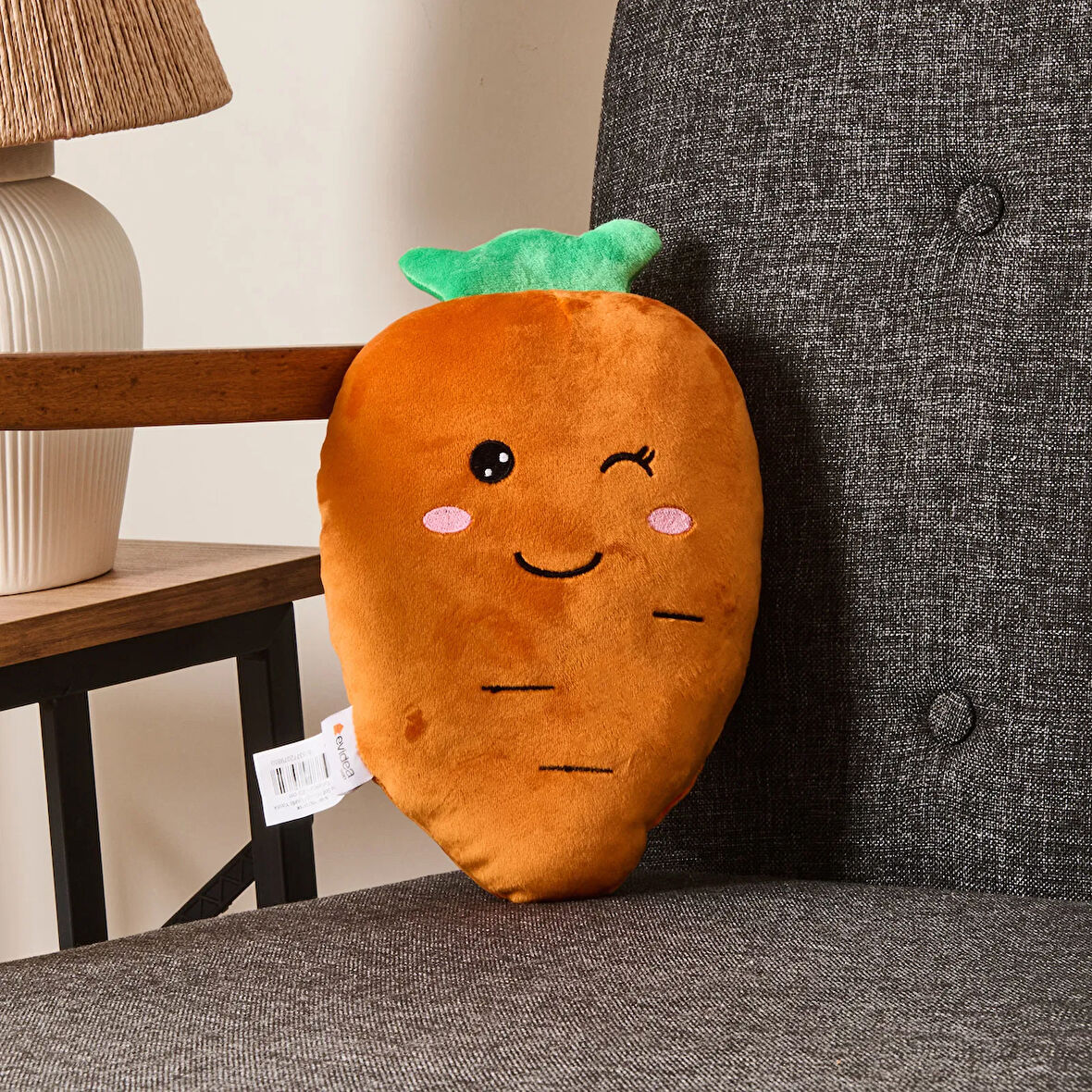 Soft Havuç Figürlü Yastık - Turuncu - 25 cm
