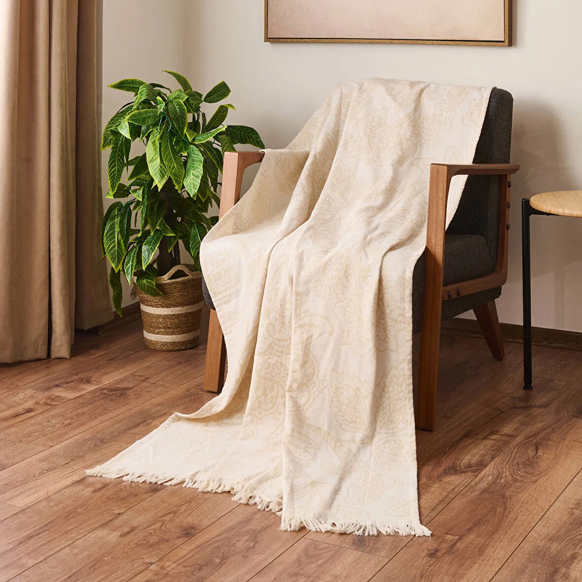 Soft Gino Koltuk Örtüsü - Ekru - 140x200 cm