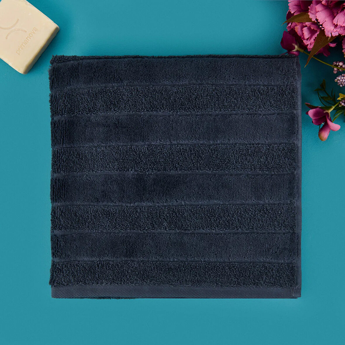 Soft Kadife Yüz Havlusu - Antrasit - 50x100 cm