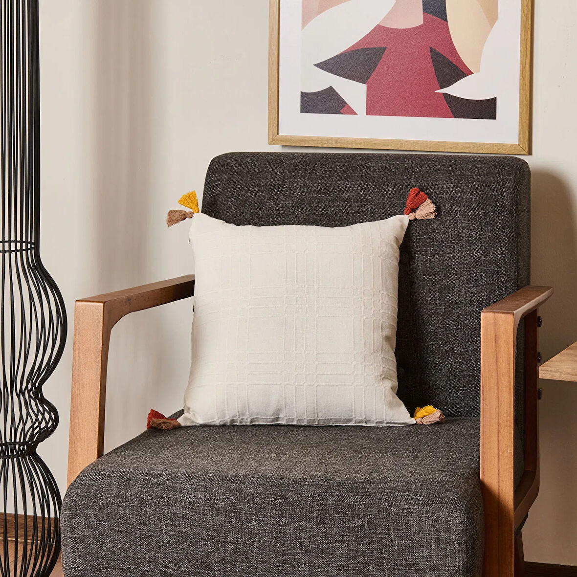 Soft Reine Kırlent - Ekru - 40x40 cm