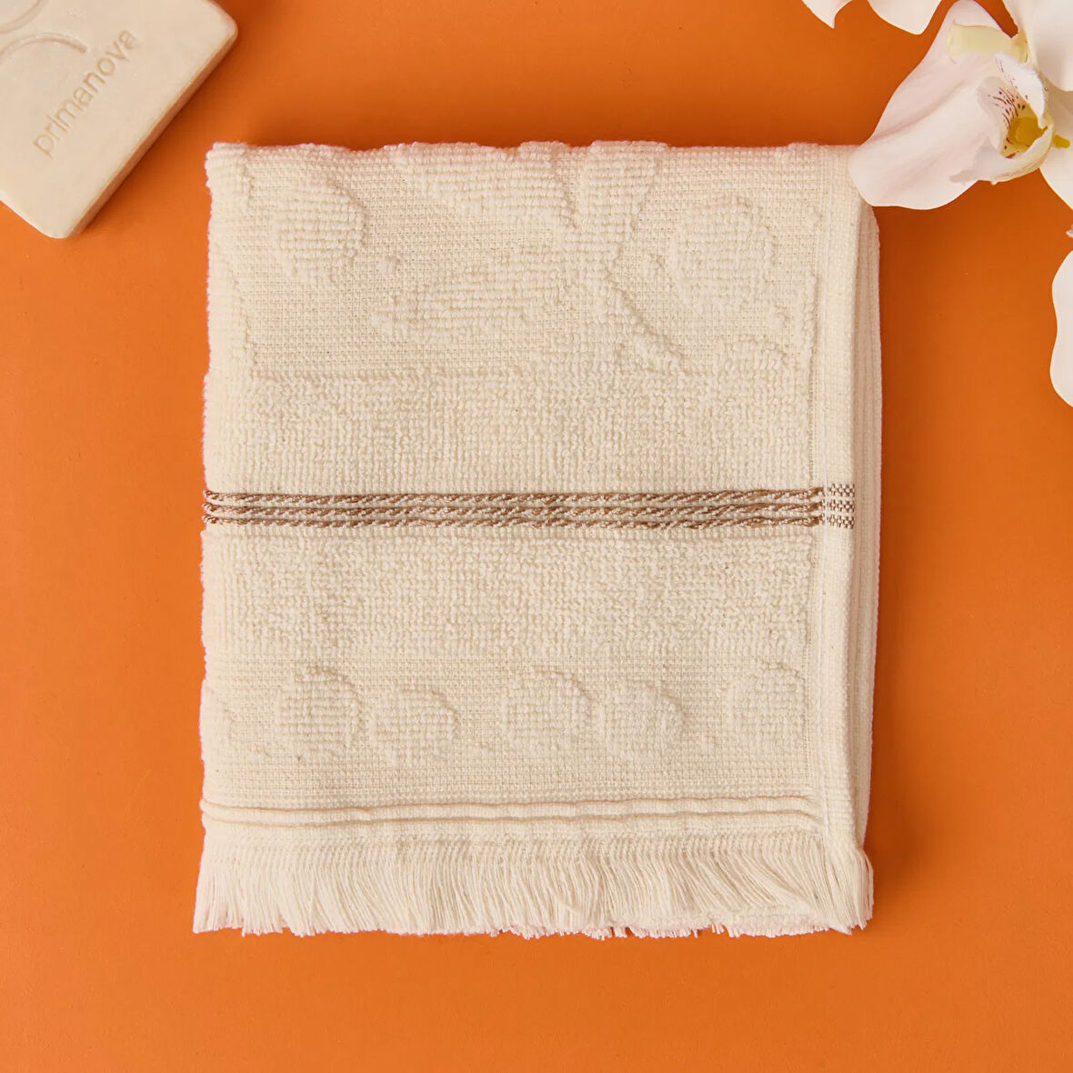 Soft Zeleno El Havlusu - Krem - 30x50 cm