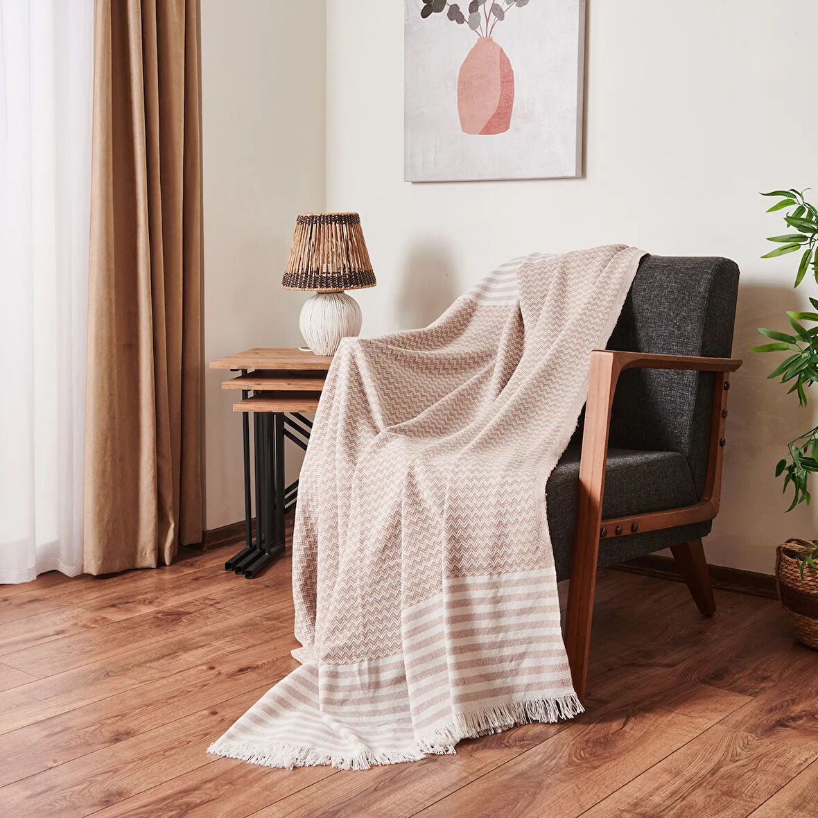 Soft Koltuk Örtüsü - Bej - 180x210 cm