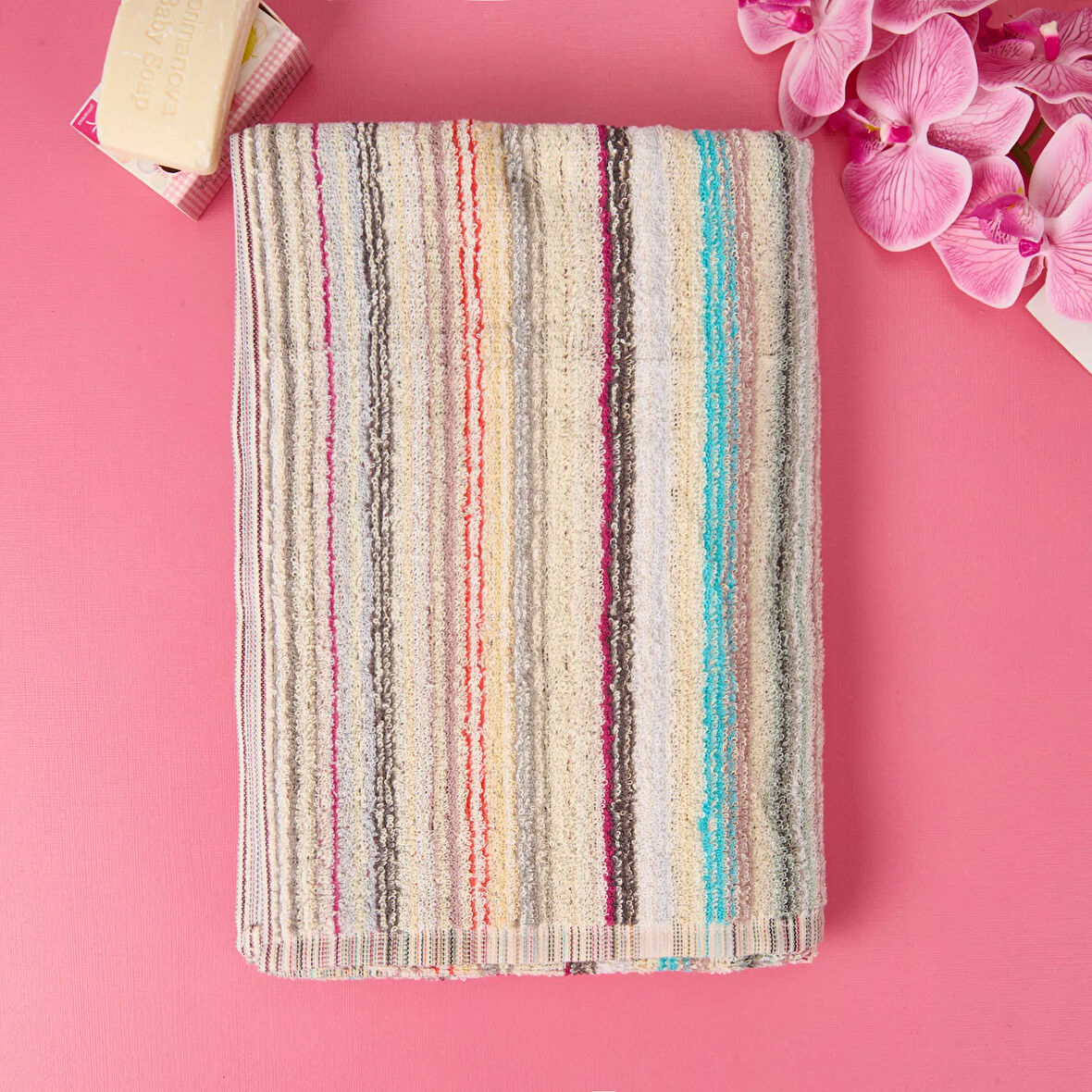 Soft İpliği Boyalı Banyo Havlusu - Asorti - 70x140 cm