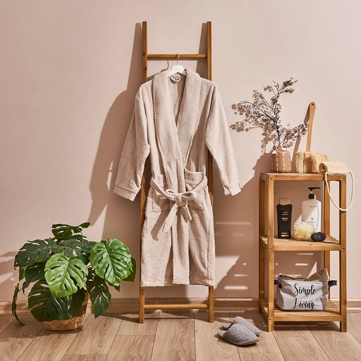 Soft Anvers Kadın Bornoz - Krem - S / M