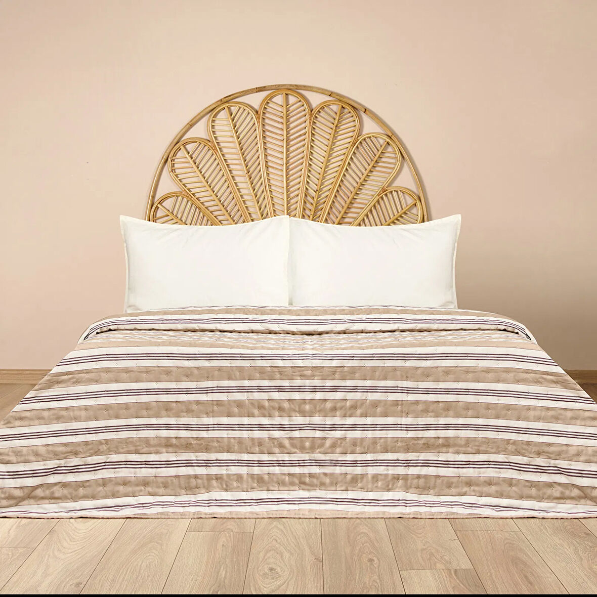 Soft Galler Tek Kişilik Yatak Örtüsü - Bej - 160x230 cm