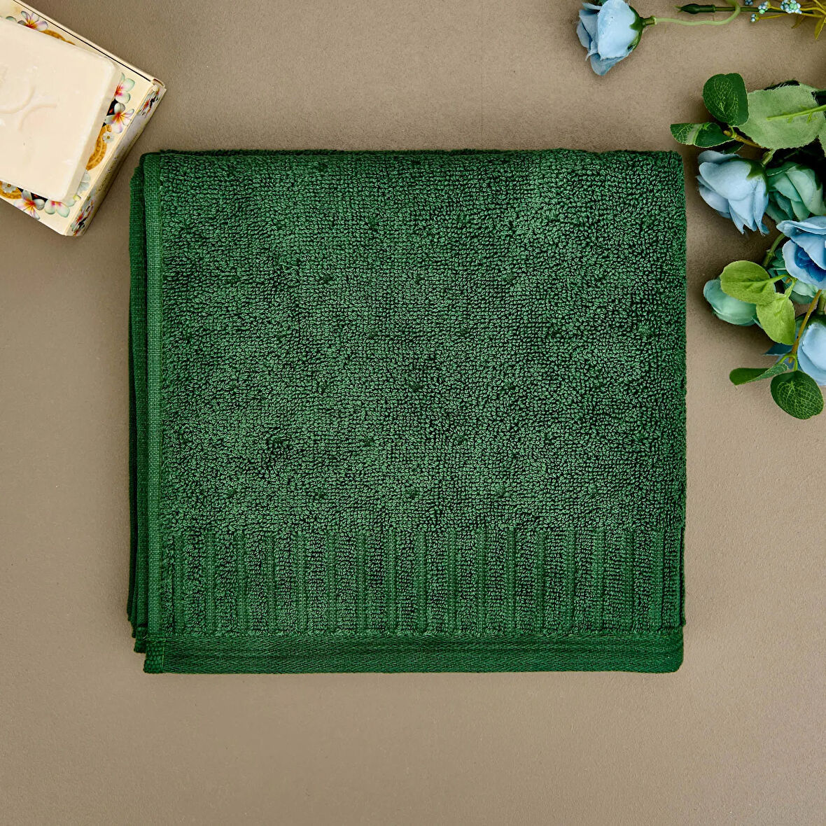 Soft Patte Yüz Havlusu - Yeşil - 50x90 cm