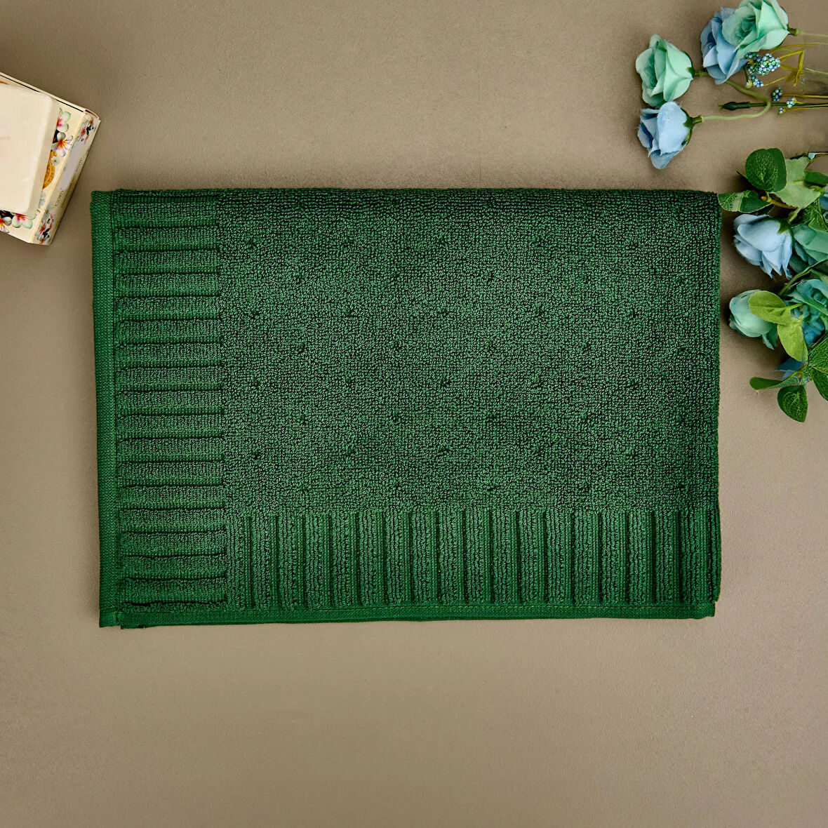 Soft Patte Ayak Havlusu - Yeşil - 50x70 cm