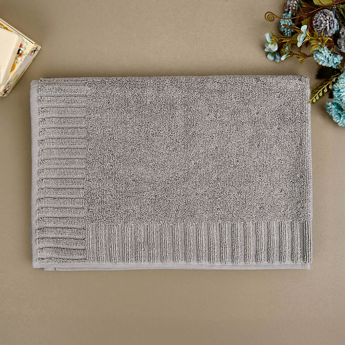 Soft Patte Ayak Havlusu - Gri - 50x70 cm