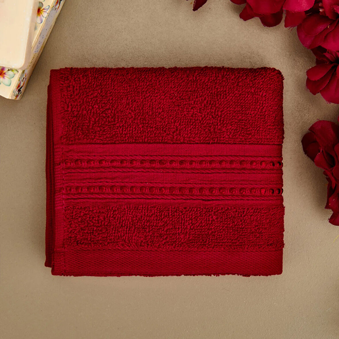 Soft Lapa El Havlusu - Bordo - 30x50 cm