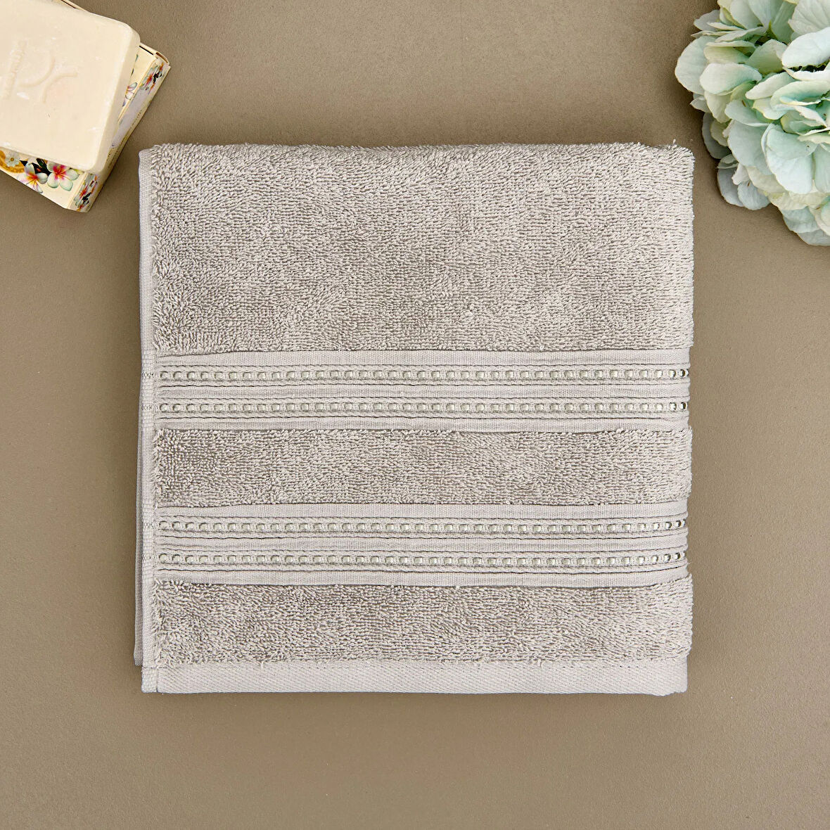 Soft Lapa Yüz Havlusu - Gri - 50x90 cm