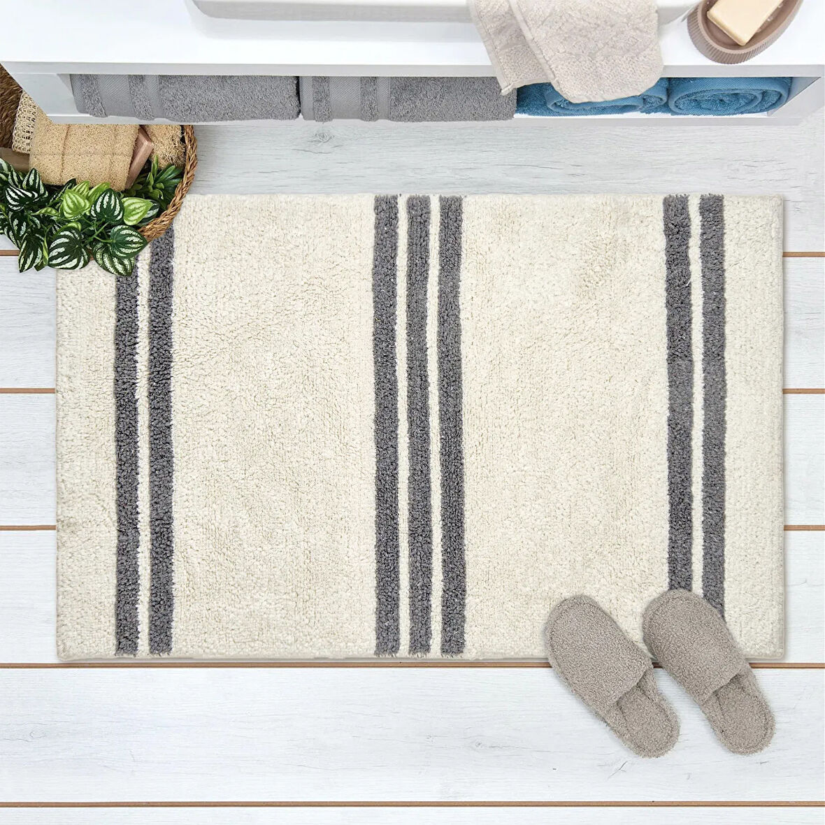 Soft Lucia Banyo Paspası - Beyaz - 60x100 cm