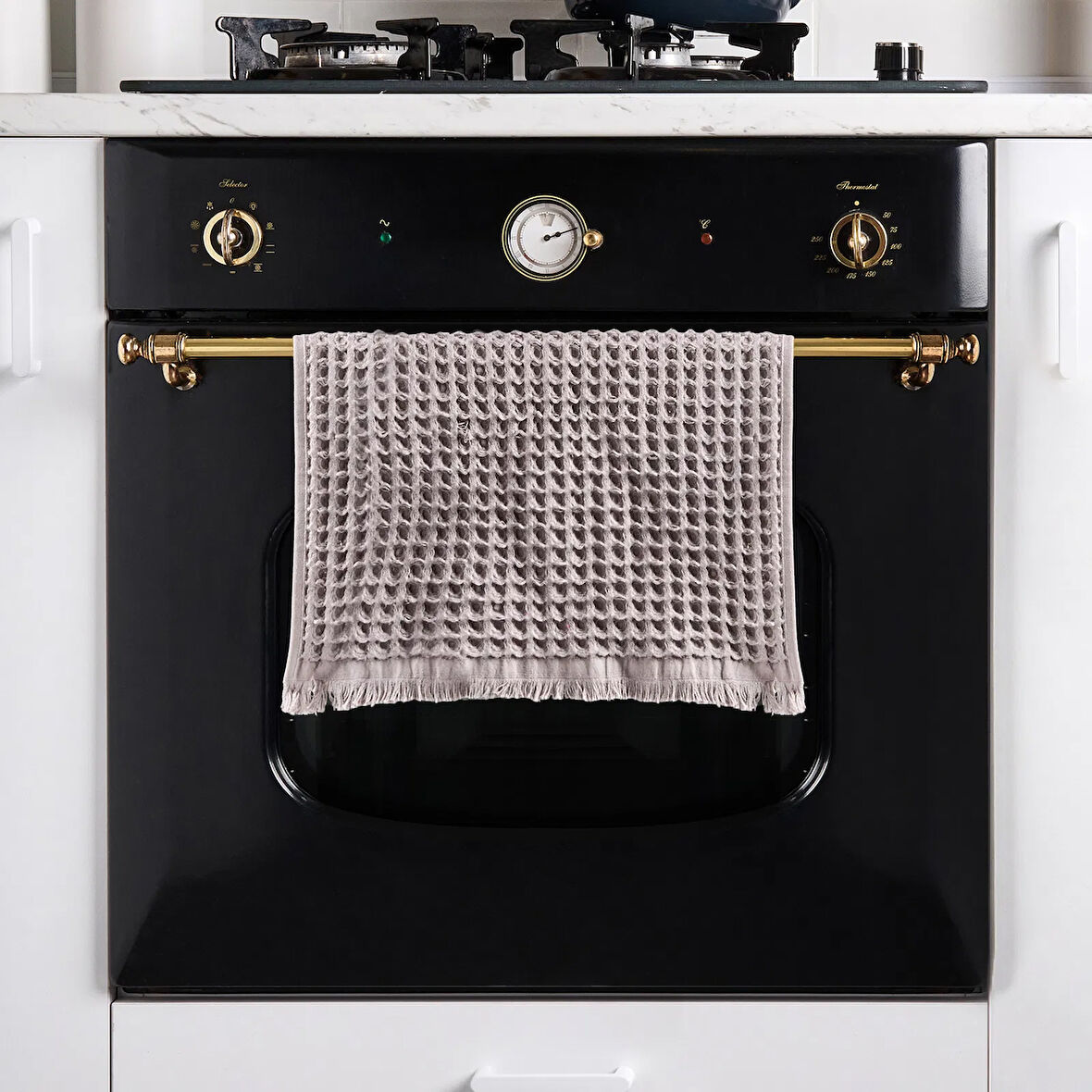 Soft Waffle Mutfak Havlusu - Antrasit - 30x45 cm