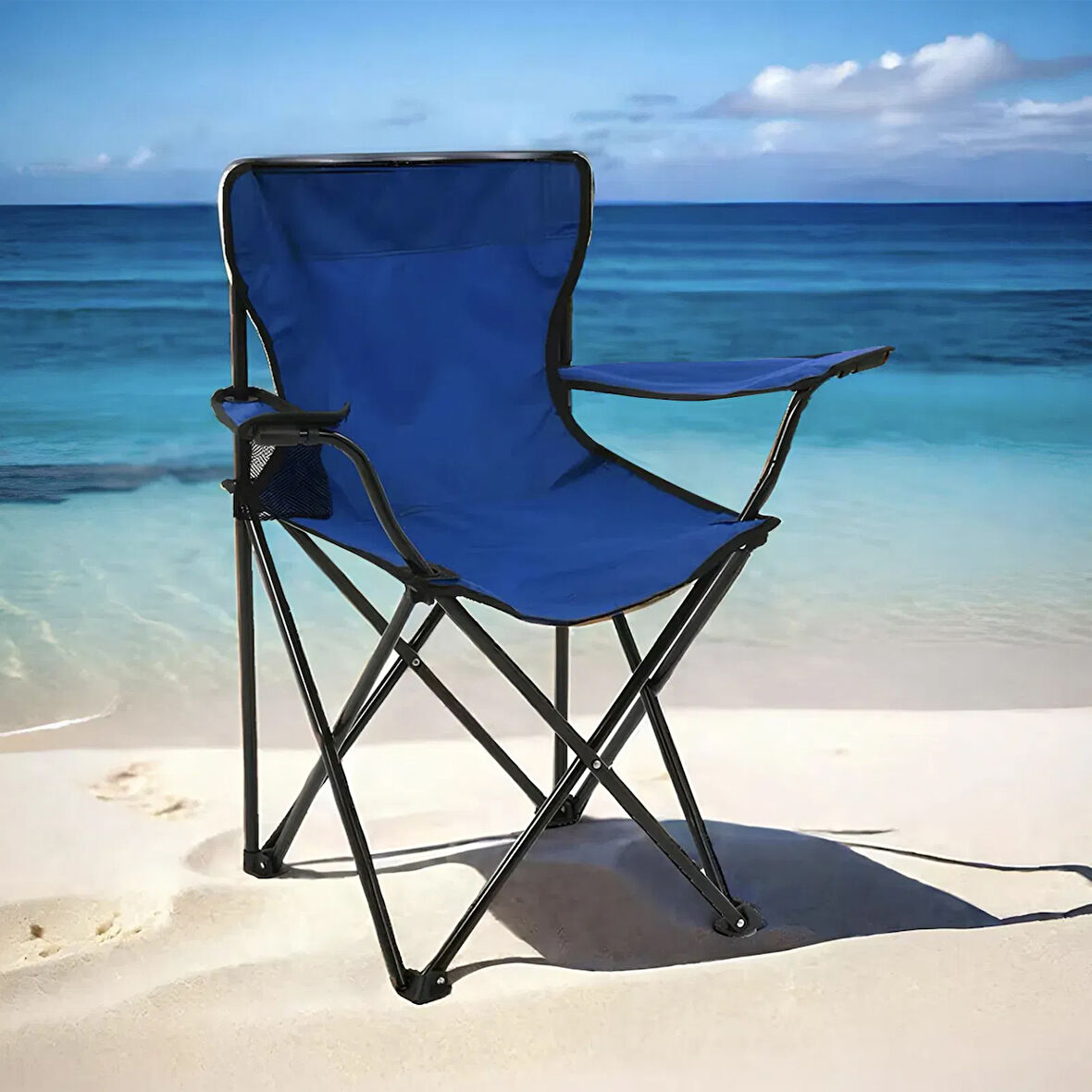 Living Piknik ve Kamp Sandalyesi - Mavi - 76x52x82 cm