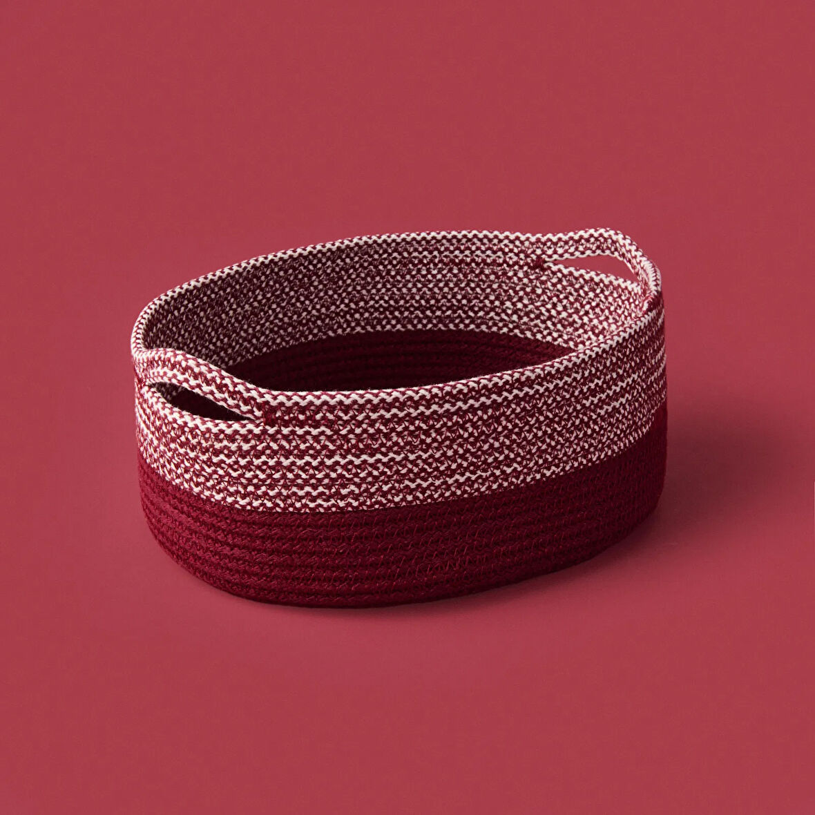 Living Earthy Hues Dekoratif Sepet - Bordo - 26x20x9 cm