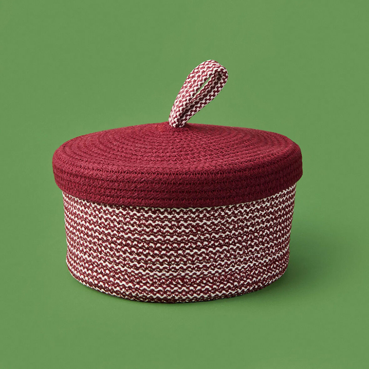 Living Earthy Hues Kapaklı Dekoratif Saklama Kutusu - Bordo - 20x10 cm