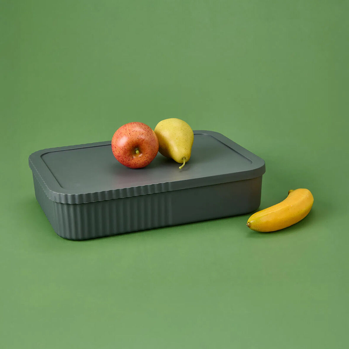 Kapaklı İnce Geniş Kutu - Antrasit - 6 lt