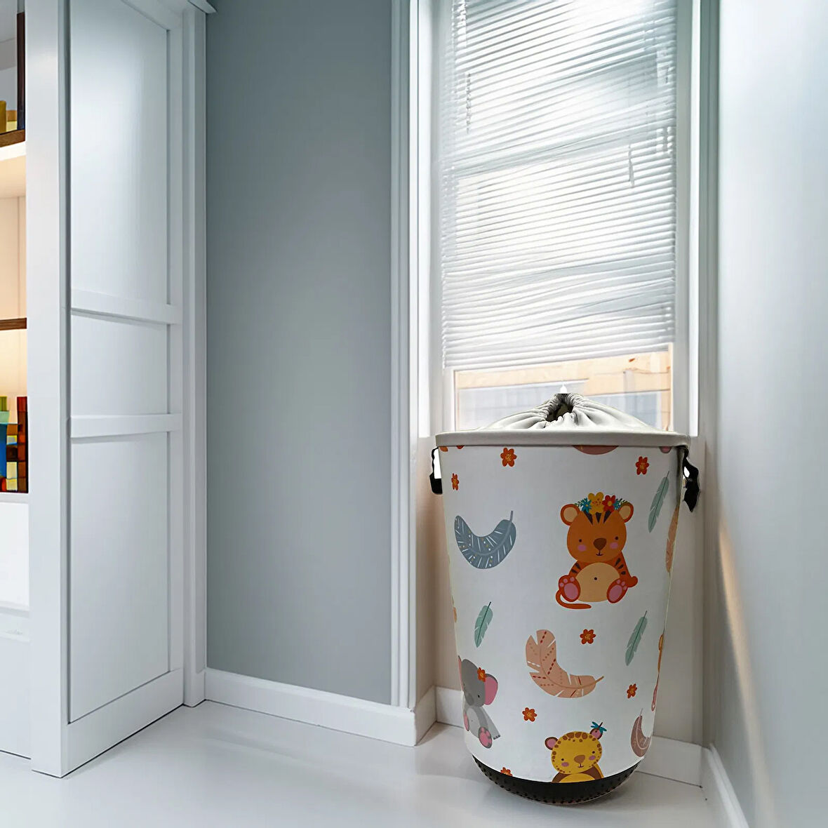 Ayıcık Figürlü Çamaşır Sepeti - Renkli - 20 lt