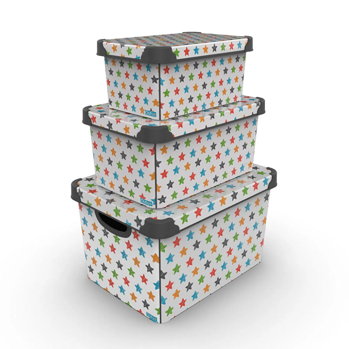 Renkli Yıldız 3'lü Saklama Kutusu