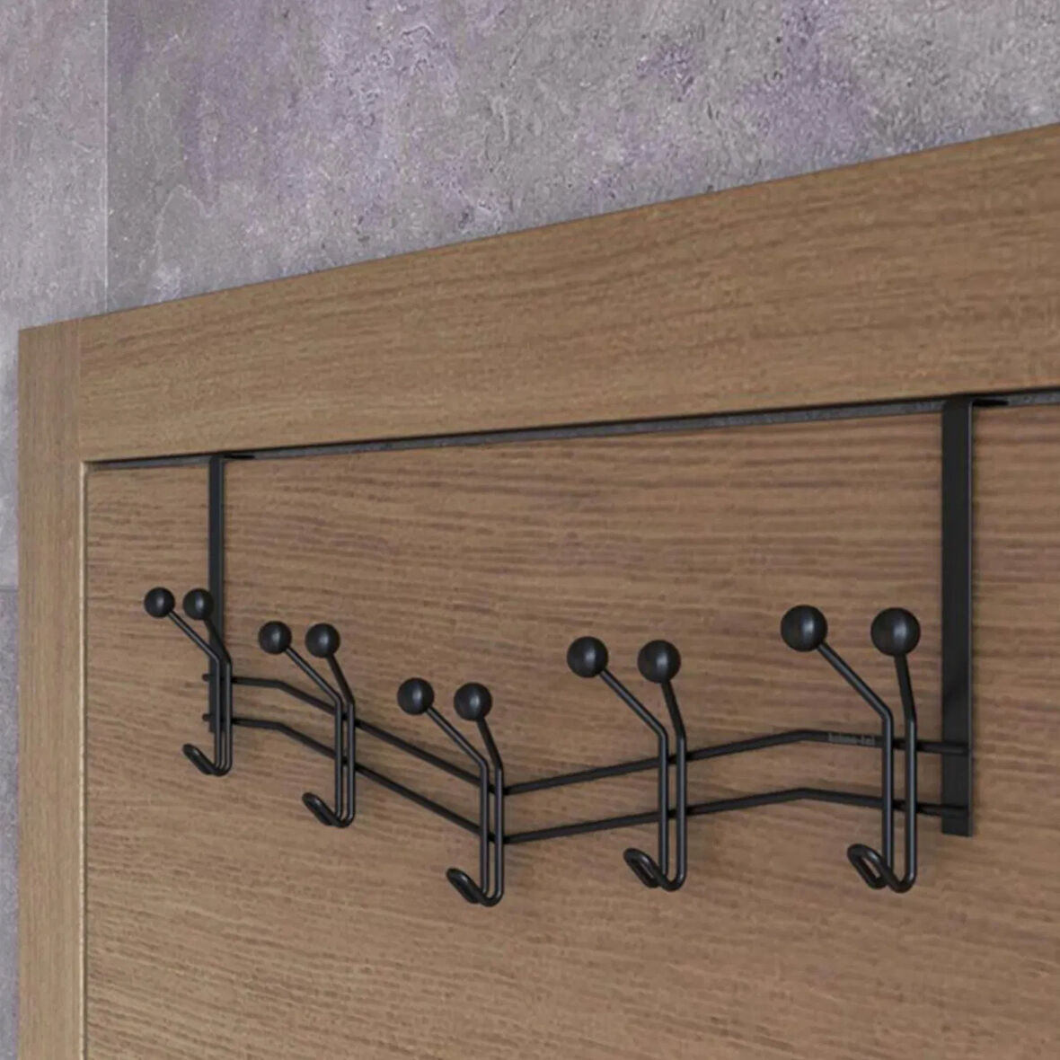 5'li Kapı Arkası Askılık - Siyah