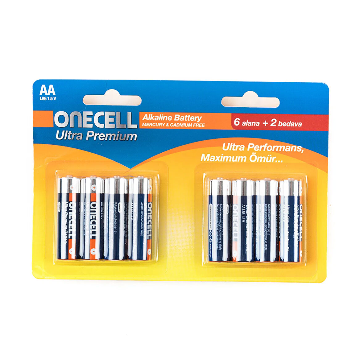 Ultra Premium Alkalin 1,5 V. 8'li AA Boy Pil