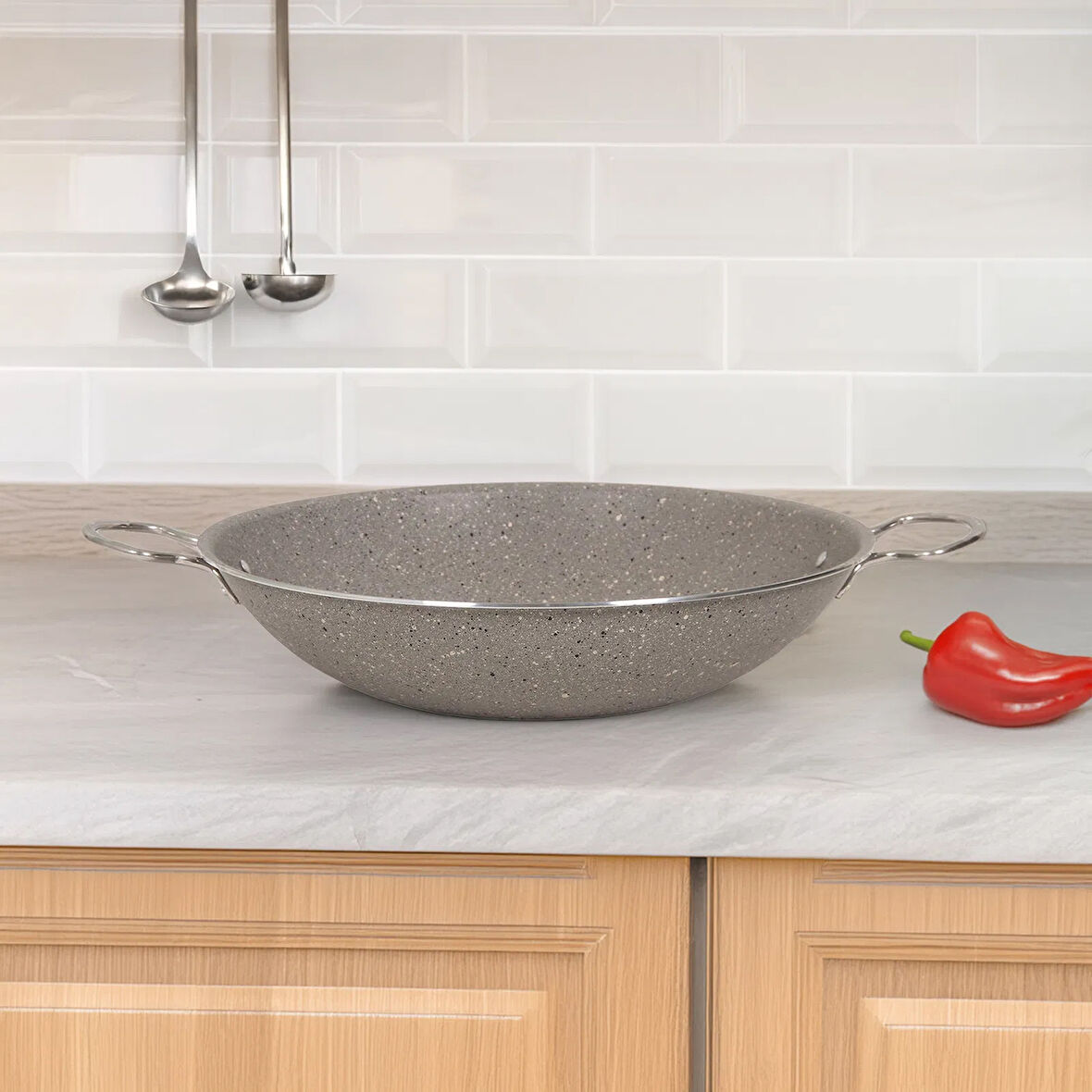 Kavurma Sacı - Gri - 32 cm