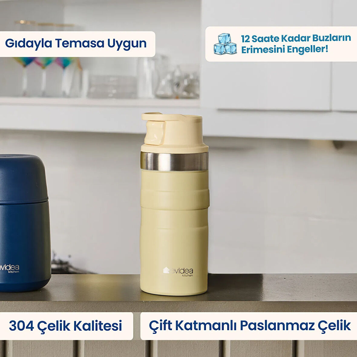 Kitchen Bireysel Termos - Bej - 350 ml