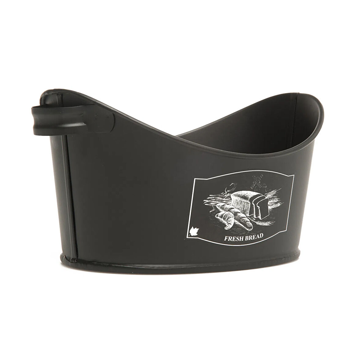 Metal Kayık Ekmeklik - Siyah