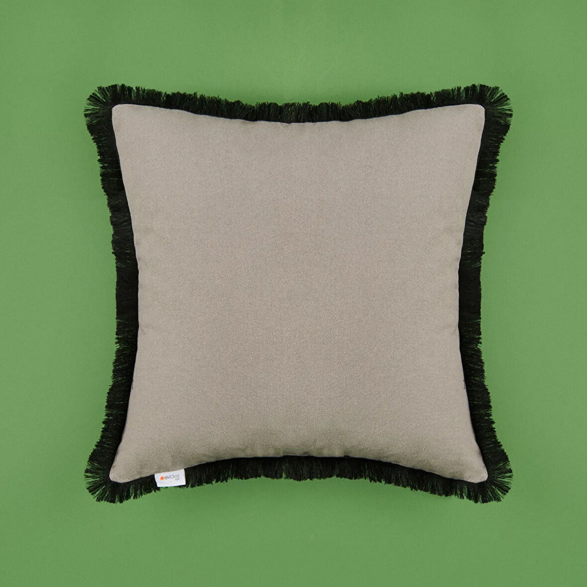 Soft Anthracite Saçak Detaylı Kırlent - Antrasit - 40x40 cm