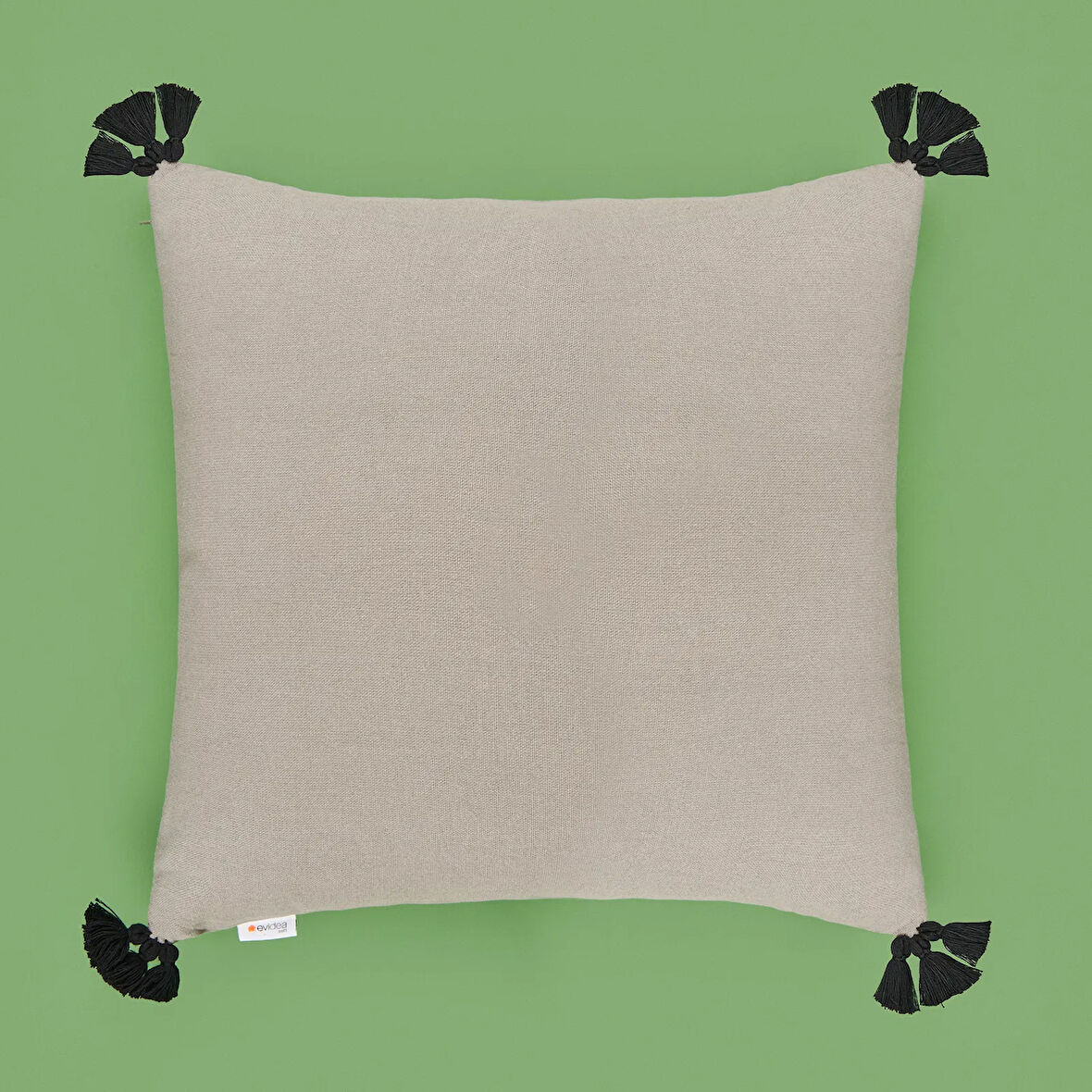 Soft Anthracite Püskül Detaylı Kırlent - Gri / Siyah - 40x40 cm