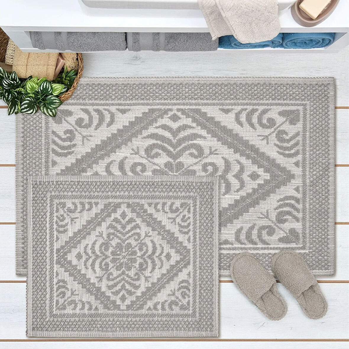 Soft Chios 2'li Bukle Paspas - Gri