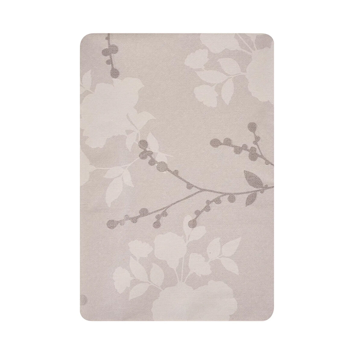 Soft Dertsiz Yaprak Desenli Pvc Masa Örtüsü - Gri - 140x200 cm