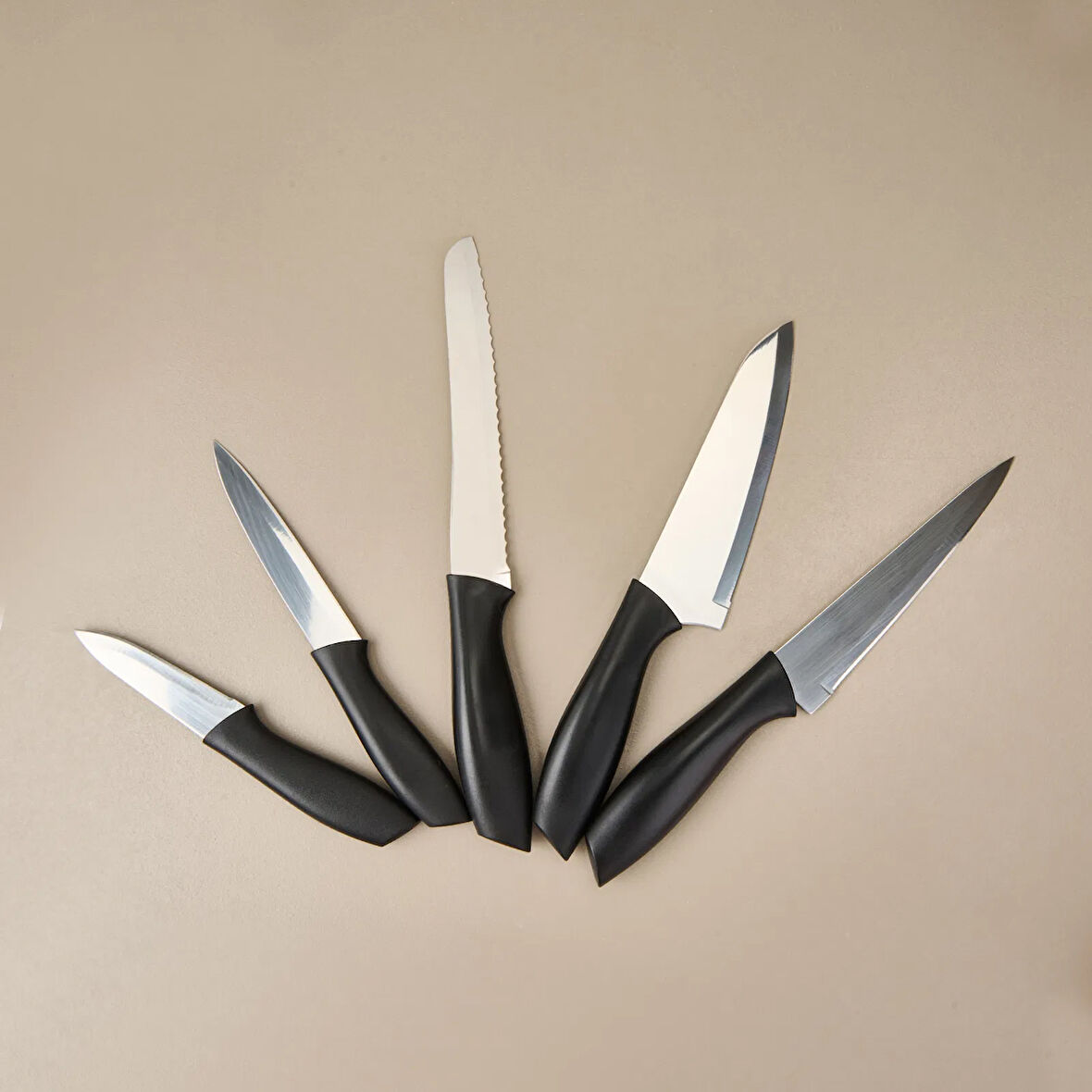 Kitchen Vakumlu 5'li Bıçak Seti - Siyah