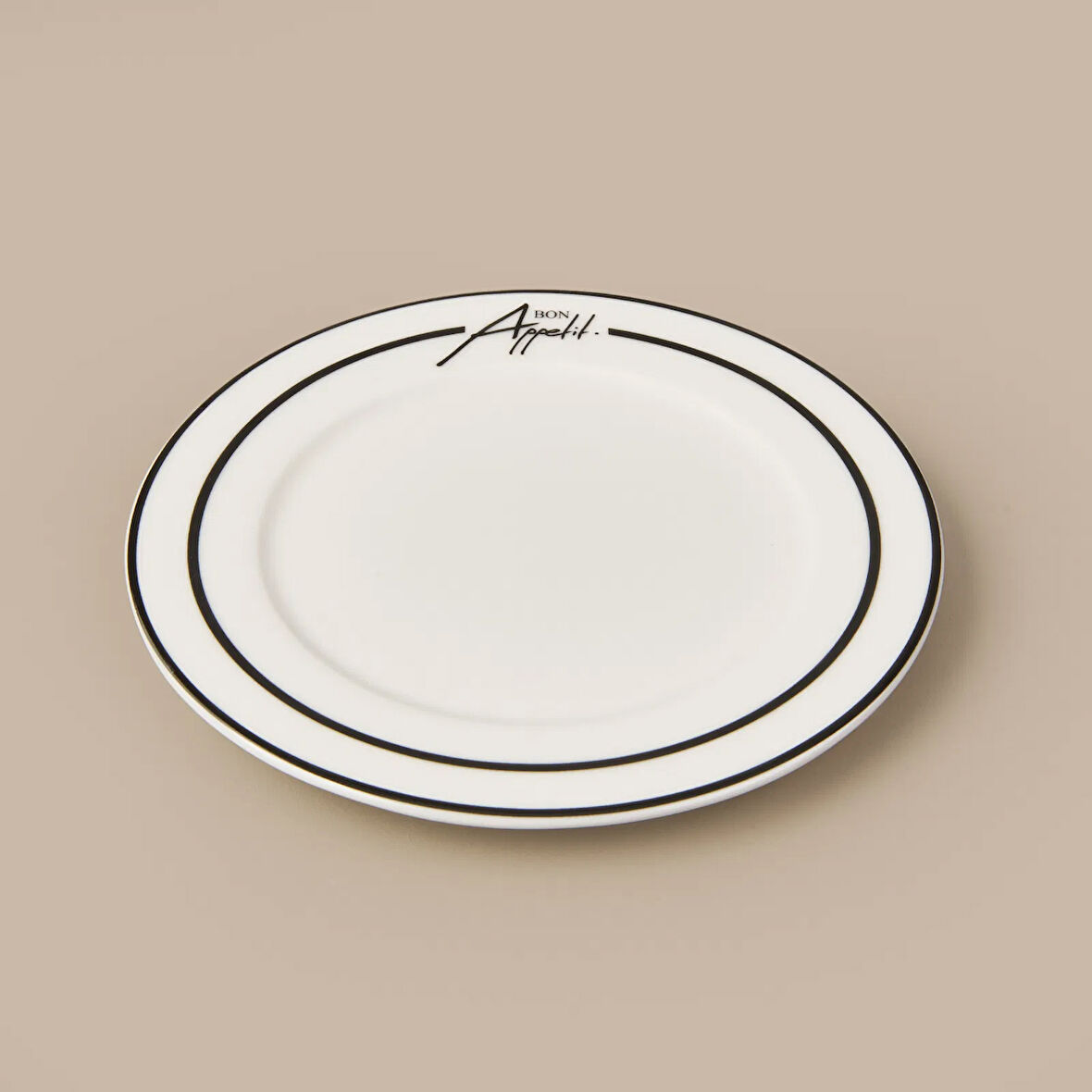 Kitchen Elegant Curves Porselen Pasta Tabağı - Siyah / Beyaz - 20 cm