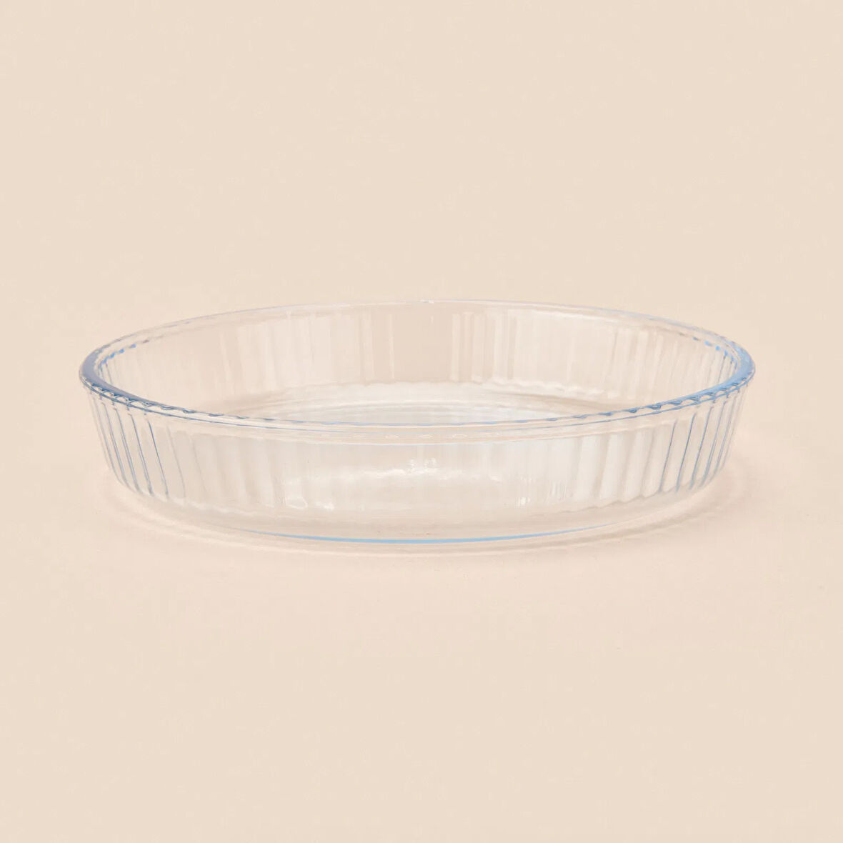 Twin Yuvarlak Petekli Cam Fırın Kabı - Şeffaf - 25 cm