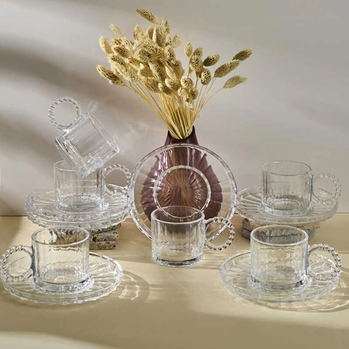 Ringo Line 6'lı Çay Fincan Takımı - Şeffaf - 190 ml