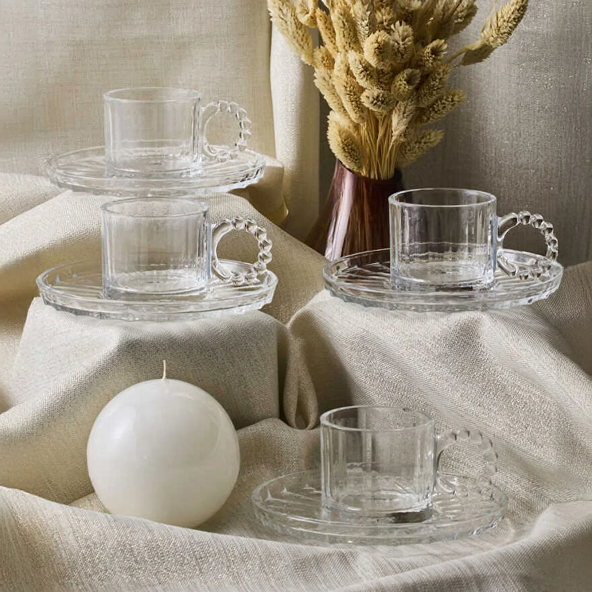 Ringo Line 6'lı Kahve Fincan Takımı - Şeffaf - 90 ml