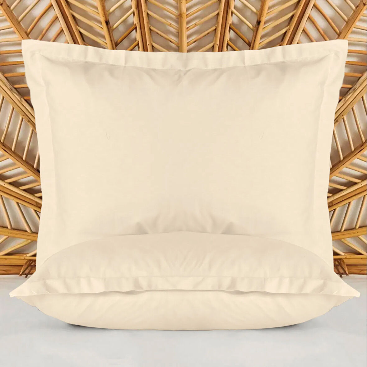 Soft Basic Oxford 2'li Yastık Kılıfı - Bej - 50x70 cm