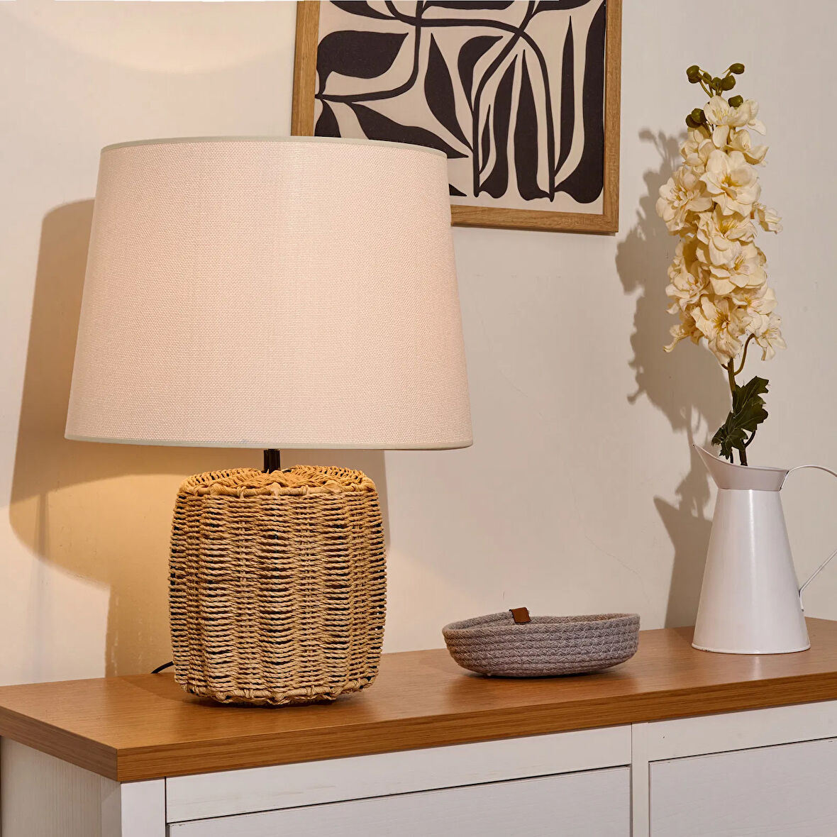 Lighting Santo Abajur - Kahverengi / Beyaz - 45x30 cm