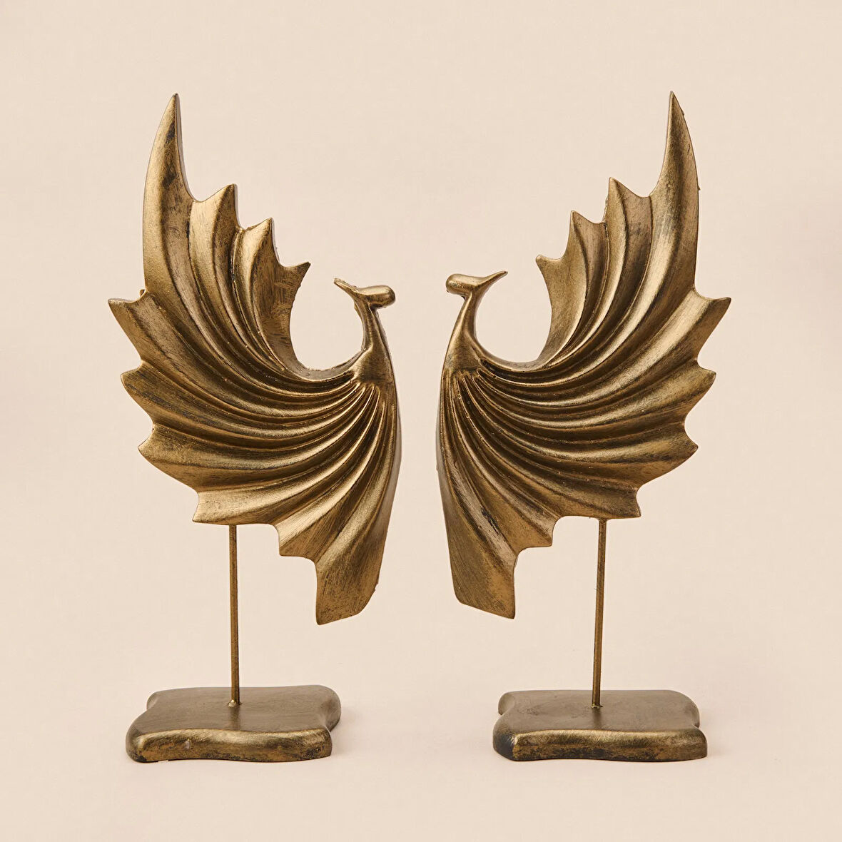 Deco Dragon 2'li Dekor - Gold - 32 cm