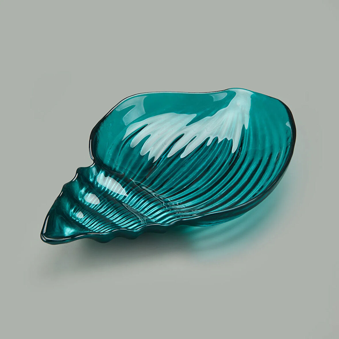 Deco Snail Dekoratif Tabak - Turkuaz - 40 cm