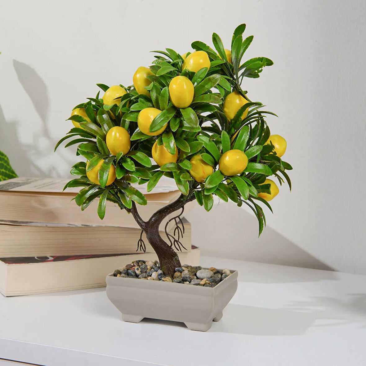 Dekor Yapay Limon Ağacı - Sarı - 24x18 cm