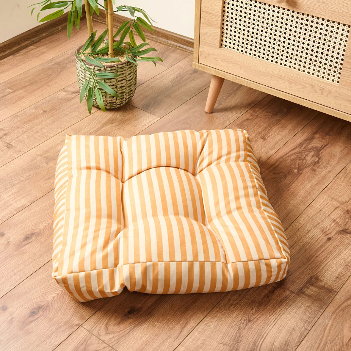 Soft Liv Yer Minderi - Sarı - 50x50x14 cm