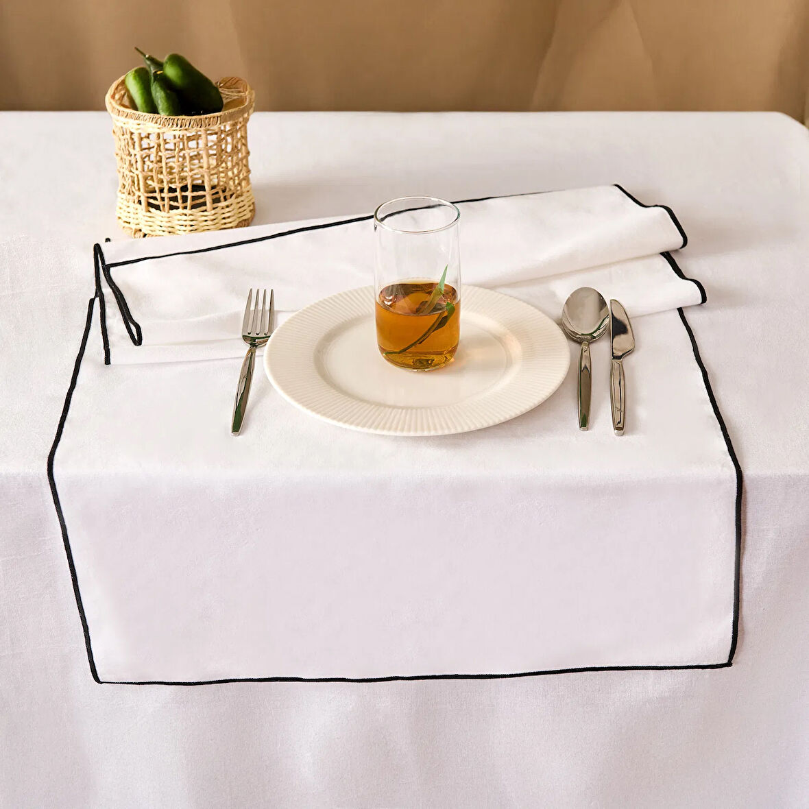 Soft Elegant Runner - Beyaz - 50x140 cm