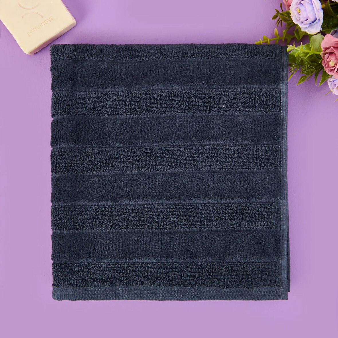 Soft Kadife Ayak Havlusu - Antrasit - 50x70 cm