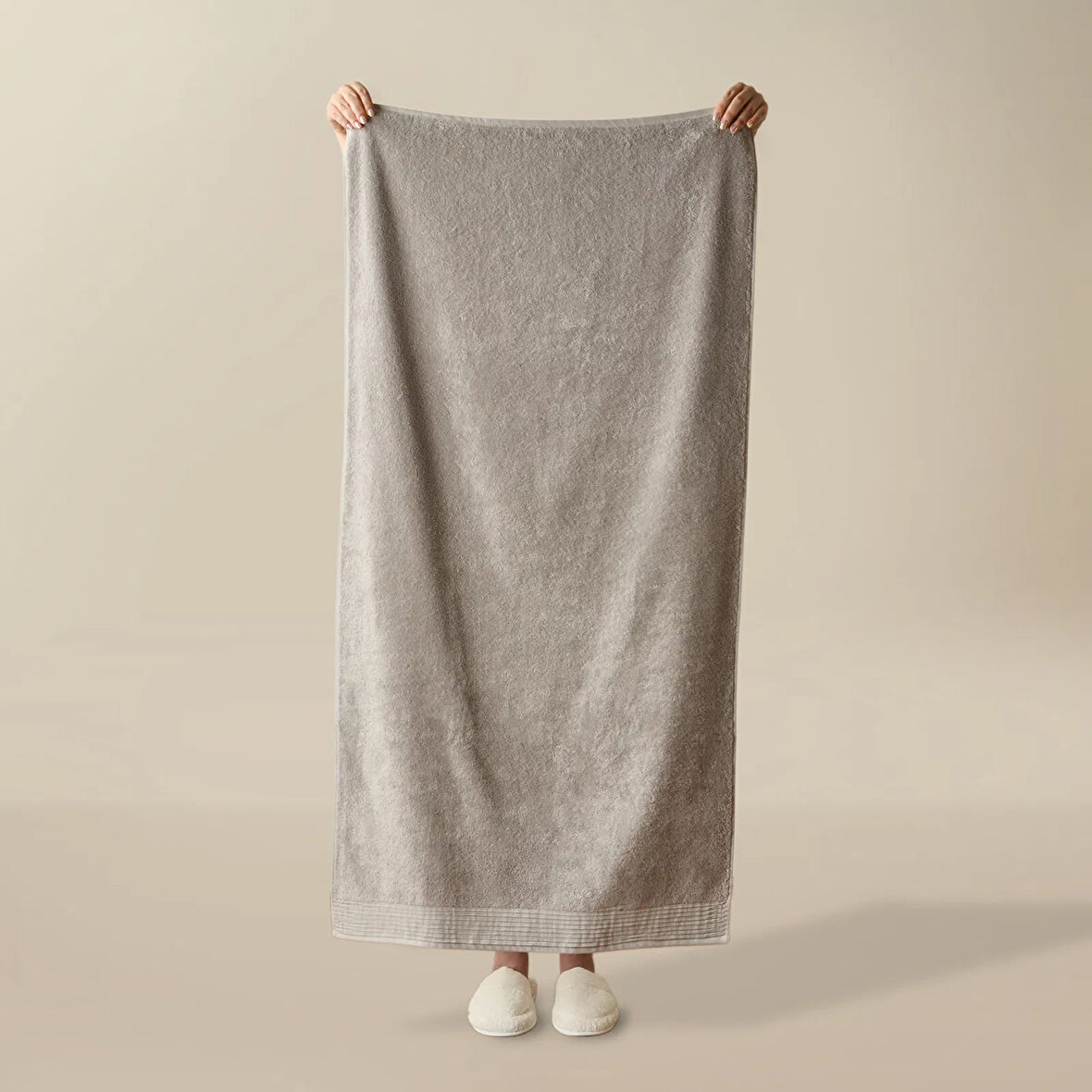 Soft Premium Banyo Havlusu - Gri - 70x140 cm