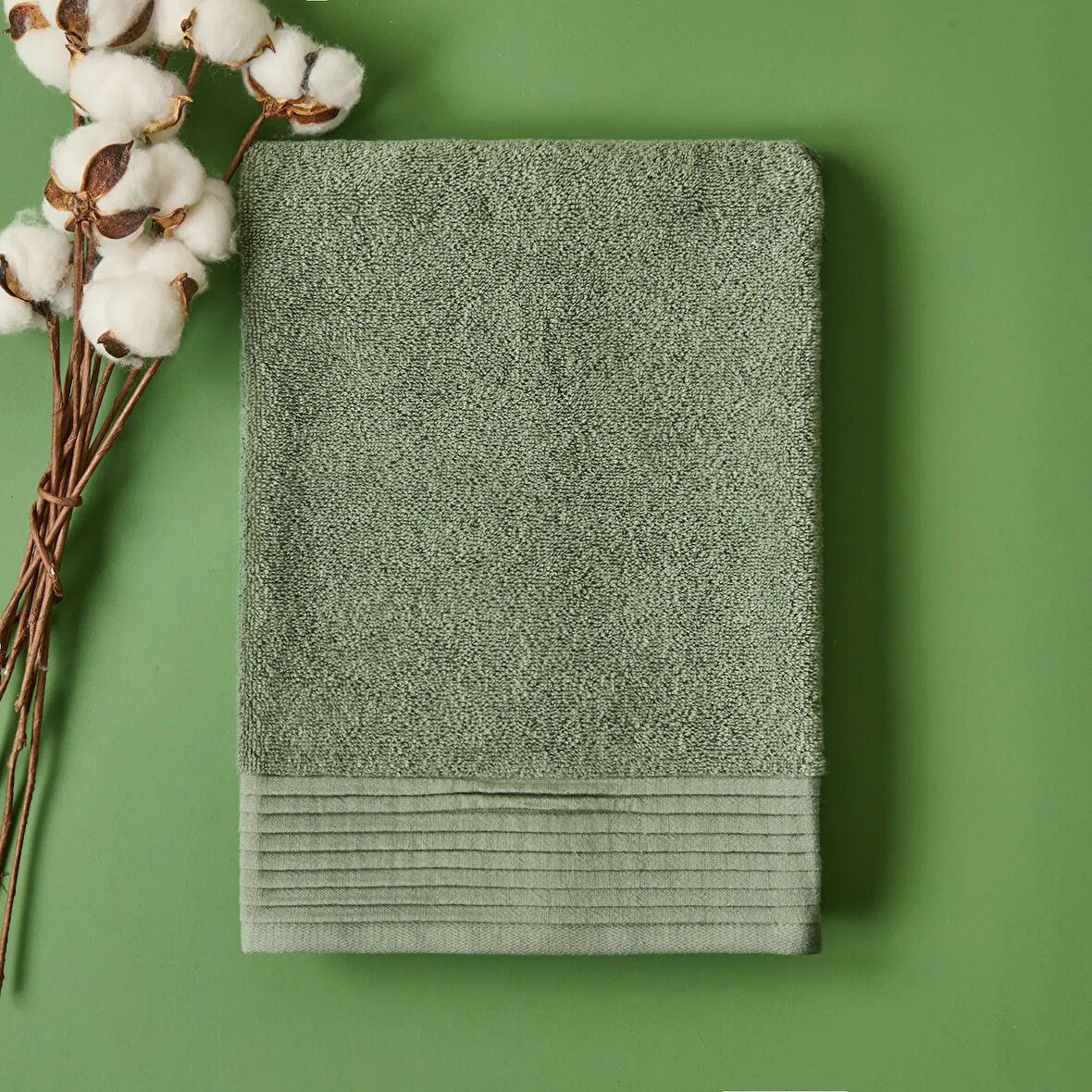Soft Premium Yüz Havlusu - Haki - 50x90 cm