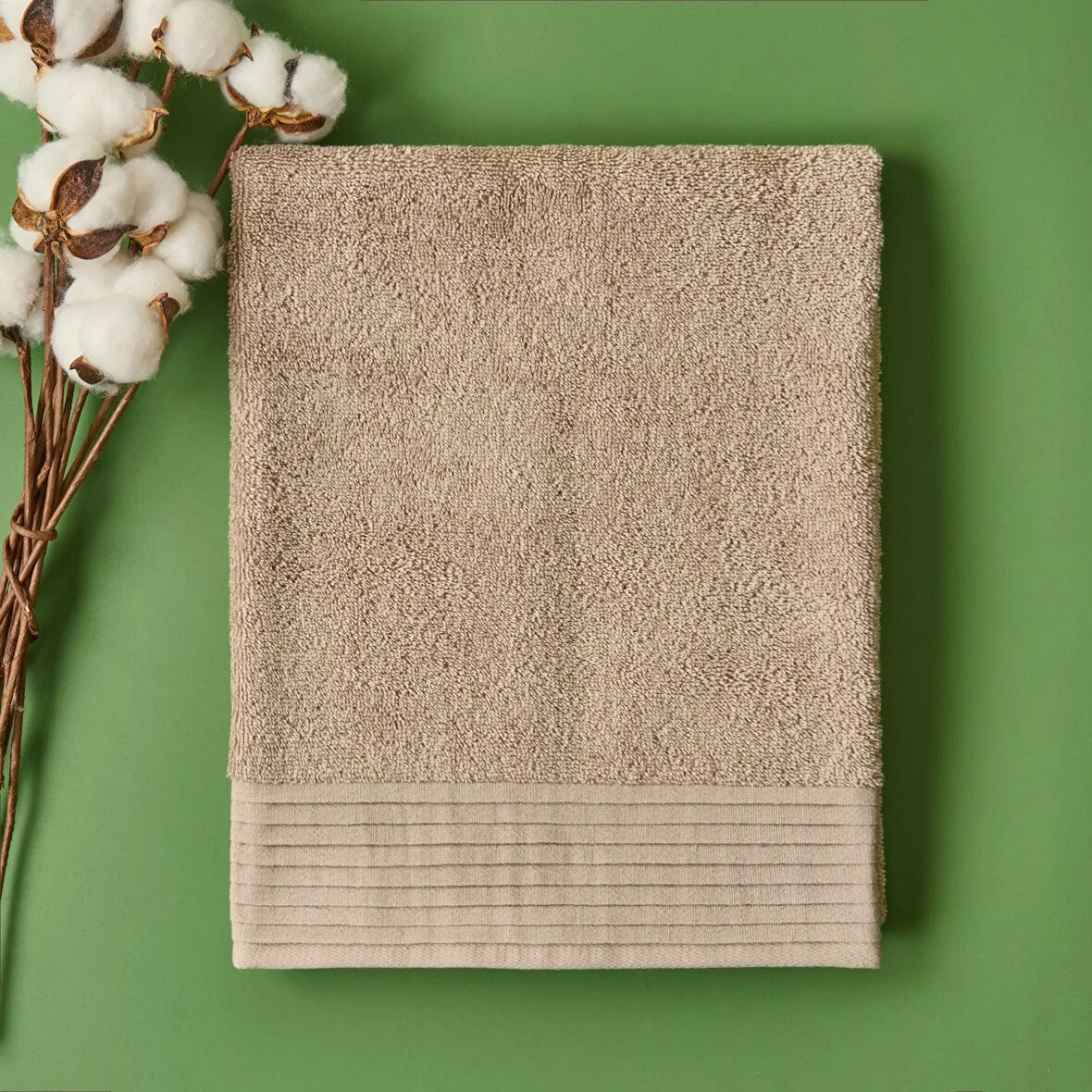 Soft Premium Yüz Havlusu - Bej - 50x90 cm