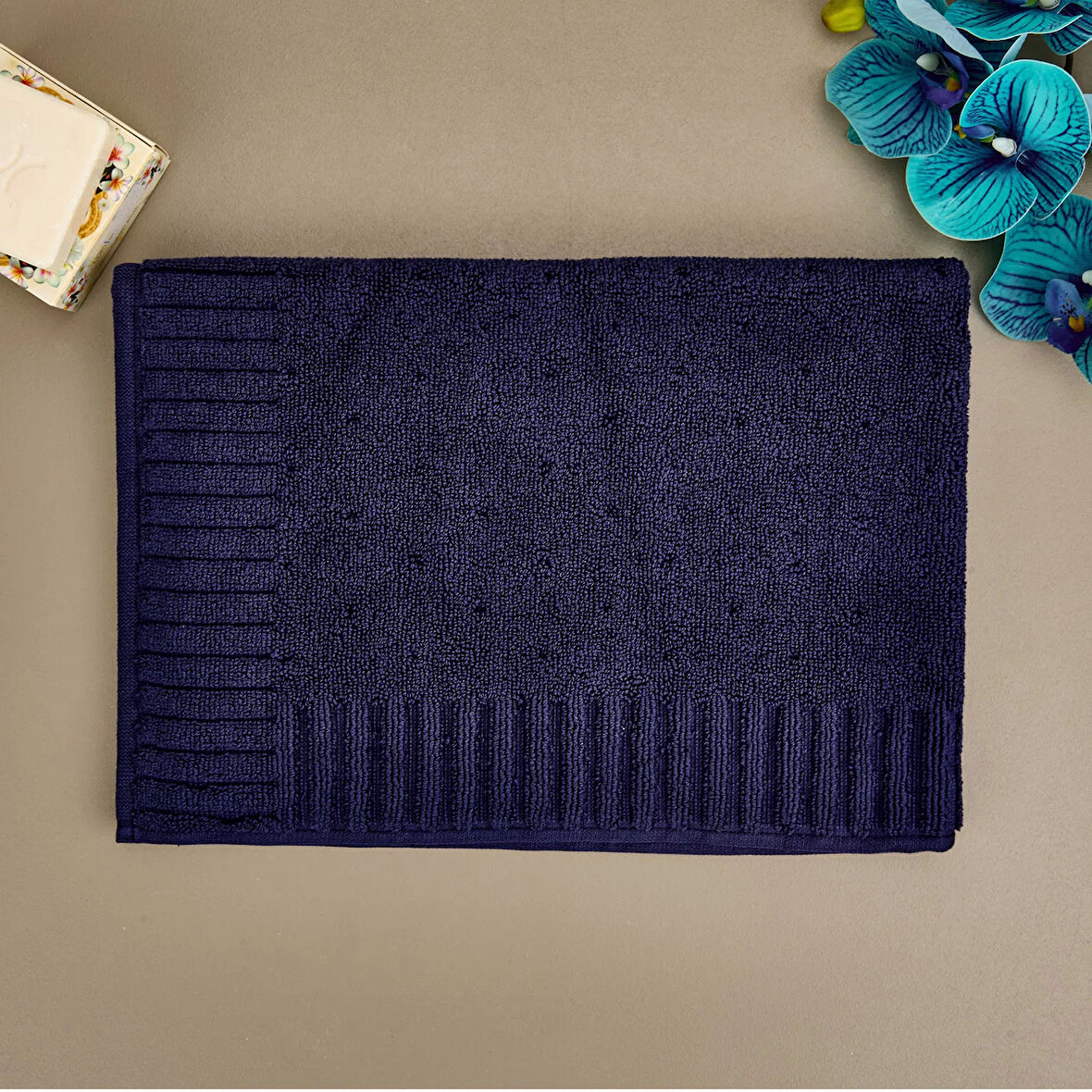 Soft Patte Ayak Havlusu - Lacivert - 50x70 cm